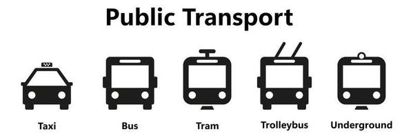 Symbole für öffentliche Verkehrsmittel. Vektor-Illustration vektor