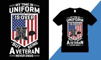 veteran- grafisk t-shirt design vektor. usa, t skjorta, militär, frihet, flagga, armé, minnesmärke, vektor