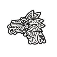 quetzalcoatl kopf mexikanischer gott aztekische grafik vektor
