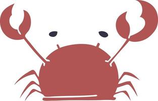 skurrile handgezeichnete Cartoon glückliche Krabbe vektor