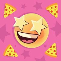 Emoji und Pizza vektor