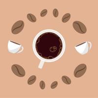 Kaffeetasse und Samen vektor