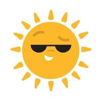 Cartoon-Sonne mit Sonnenbrille vektor