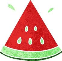 schrullige Cartoon-Wassermelone im Retro-Illustrationsstil vektor