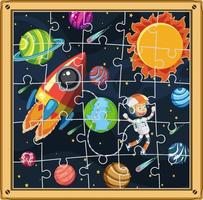 Astronaut im Weltraum Foto-Puzzle-Spielvorlage