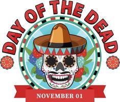 dag av de död- med mexikansk calaca vektor