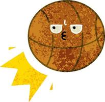 Cartoon-Basketball im Retro-Illustrationsstil vektor