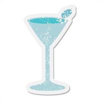 Cocktailglas-Grunge-Aufkleber vektor