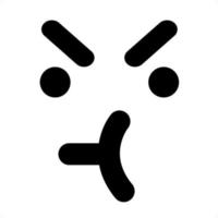 einfaches genervtes Gesichtssymbol vektor