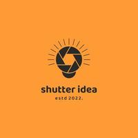 Shutter-Idee-Logo. Shutter-Inspirationslogo-Icon-Vorlage, Shutter-Mähdrescher mit Lampen-Logo-Konzept vektor