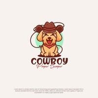 cowboy hund logotyp vektor