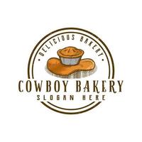 cowboy bageri logotyp vektor