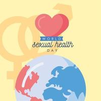 Postkarte zum Tag der sexuellen Gesundheit vektor
