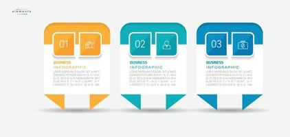 Infografik-Designvorlage für Vektorgrafiken mit Symbolen und 3 Optionen oder Schritten. kann für Prozess, Präsentationen, Layout, Banner, Infografik verwendet werden. vektor