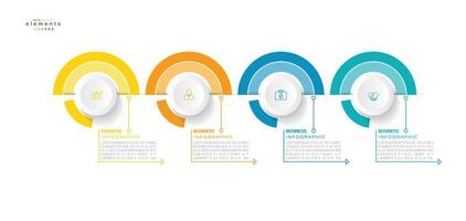 vektor illustration infographic designmall med ikoner och 4 alternativ eller steg. kan användas för process, presentationer, layout, banner, infograf.