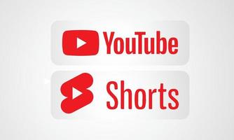 YouTube-Logo und kurzes YouTube-Logo mit weißem Hintergrund vektor