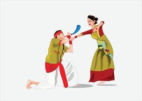 bihu dansa vektor illustration på vit bakgrund