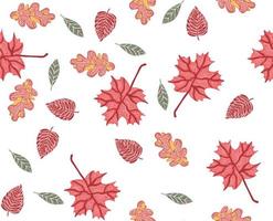 Herbstlaubmuster, nahtloser Hintergrund und Illustration vektor
