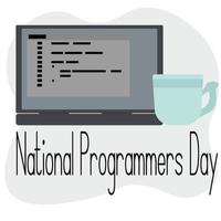 nationell programmerare dag, aning för en baner eller tema vykort för en professionell Semester vektor