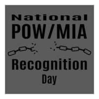 nationell pow mia igenkännande dag, aning för affisch eller baner vektor