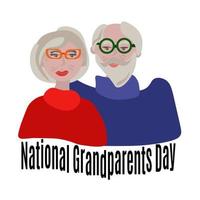 nationaler großelterntag, paar freundlicher alter mann und alte dame mit brille vektor