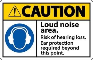 varning högt ljud område risk av hörsel förlust tecken vektor