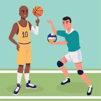 Spieler Basketball und Volleyball vektor
