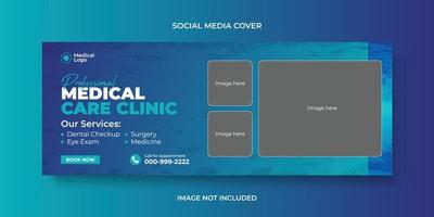 medizinische gesundheit, zahnpflege social-media-cover, facebook-cover, web-banner-vorlage vektor