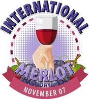 Design des internationalen Merlot-Tag-Logos vektor