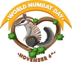 Welt-Numbat-Tag-Logo-Konzept vektor