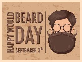 World beard day 3 september affischmall vektor