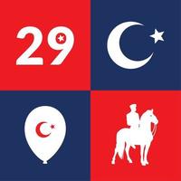 Set türkische Nationalfeier vektor