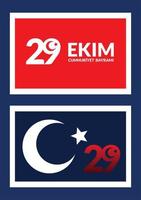 ekim cumhuriyet Bayrami, banderoller vektor