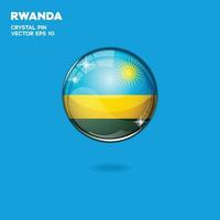 Ruanda-Flagge 3D-Schaltflächen vektor