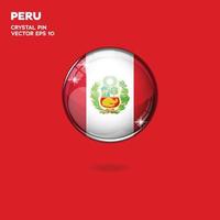 Peru-Flagge 3D-Schaltflächen vektor