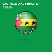 Sao Tome und Principe Flagge 3D-Schaltflächen vektor