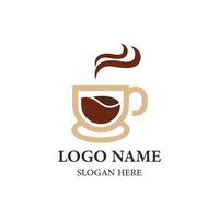 Café minimalistisches Vektorlogo. Kaffeebohnen-Logo-Vorlage vektor