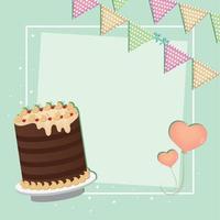 Geburtstagstorte und Herzen vektor
