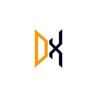 DX-Brief-Logo kreatives Design mit Vektorgrafik, DX-einfaches und modernes Logo. vektor