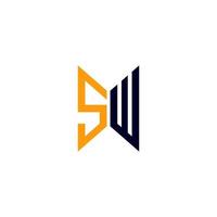 sw Brief Logo kreatives Design mit Vektorgrafik, sw einfaches und modernes Logo. vektor