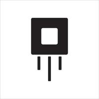 elektronische Komponenten und Mikrochip-Icon-Vektorzeichnung vektor