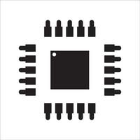 elektronische Komponenten und Mikrochip-Icon-Vektorzeichnung vektor