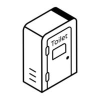 ein lineares Icon-Design einer tragbaren Toilette vektor