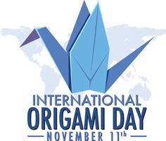 internationales Origami-Tag-Logo-Design vektor