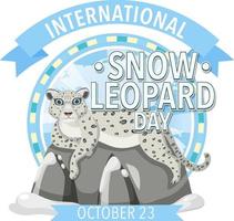 internationales schneeleoparden-logo-konzept vektor