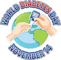 värld diabetes dag font logotyp design vektor