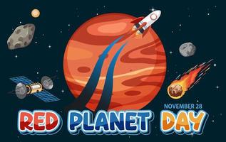 Banner-Design für den roten Planetentag vektor