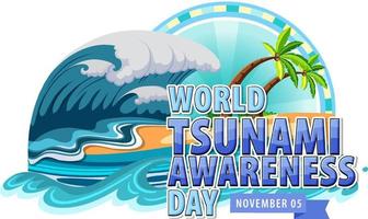 Welt-Tsunami-Bewusstseinstag-Logo-Design vektor