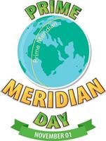 främsta meridian dag logotyp begrepp vektor