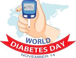 World Diabetes Day logotypdesign vektor